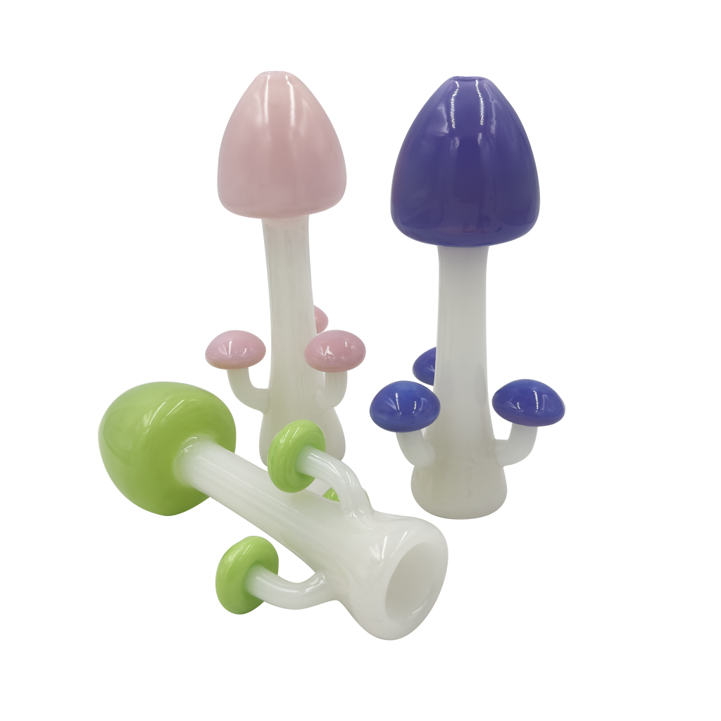 Photograph of product: 4" Quad Mushroom Chillum - Assorted Colors