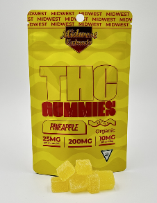 Photograph of product: MIDWEST EXTRACTS | PINEAPPLE GUMMIES - 8PK | 200MG