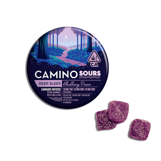 Photograph of product: Camino Sours | Blackberry Dream| 1:CBD:1CBN:10TH-oui | 100mg Gummies