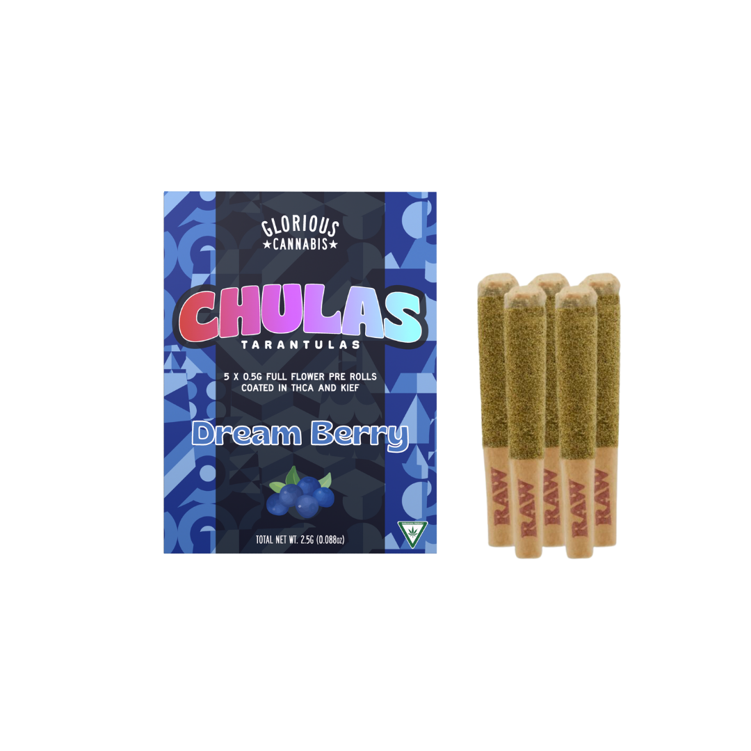 Photograph of product: Chulas | Dream Berry Infused Pre-Roll Pack | 5x0.5g | 2.5g