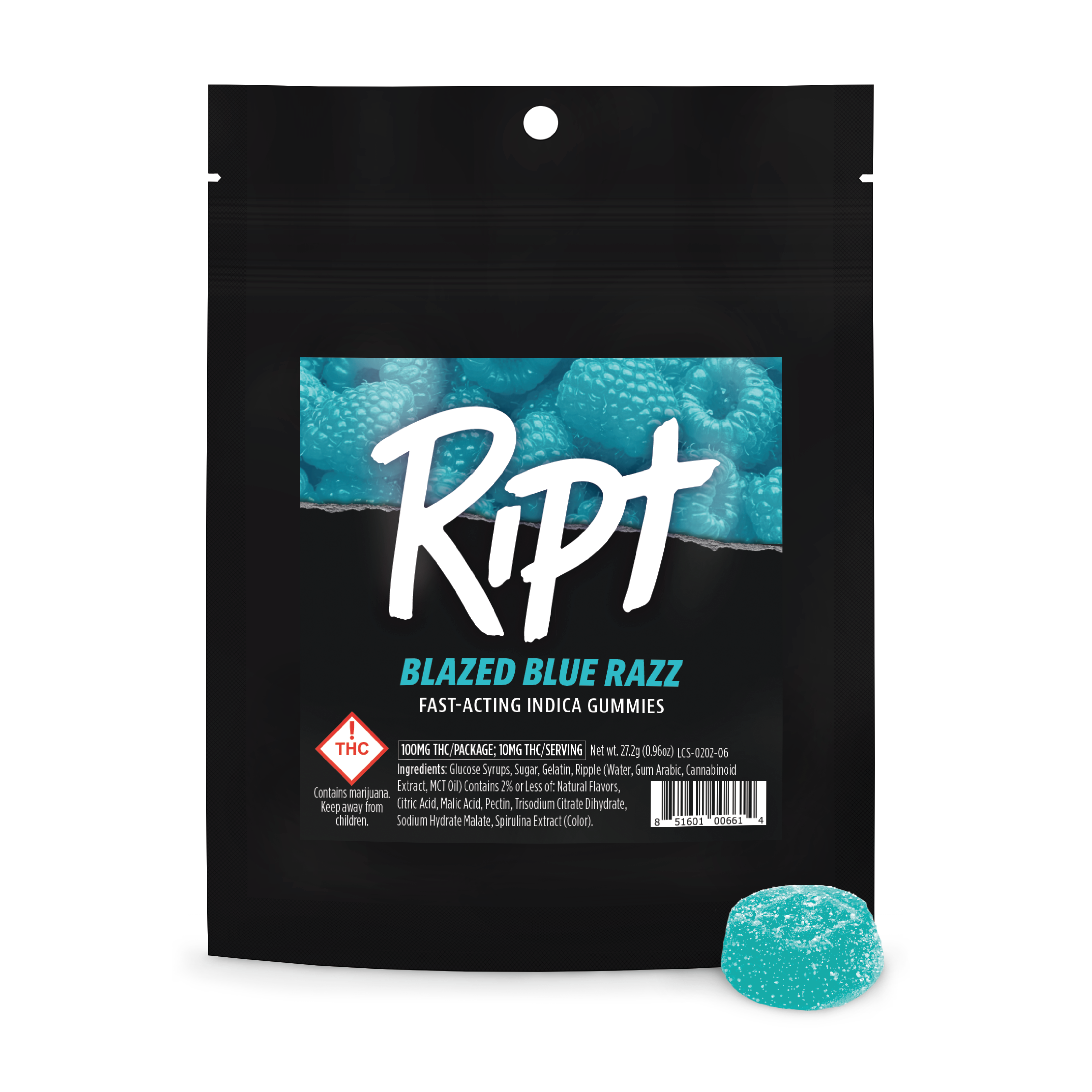 Photograph of product: Ript Blazed Blue Razz