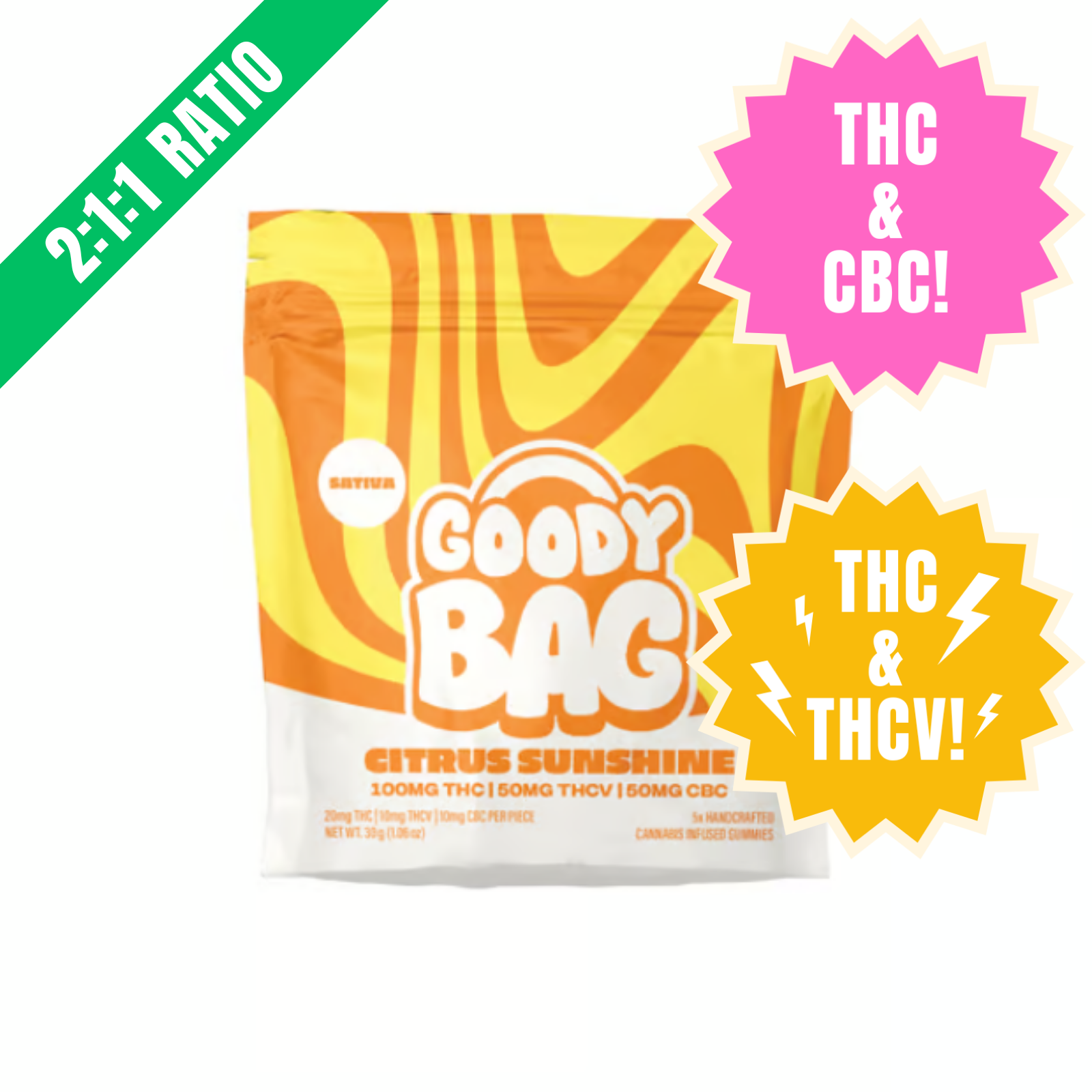 Photograph of product: CITRUS SUNSHINE GUMMIES | 5PK | 100MG