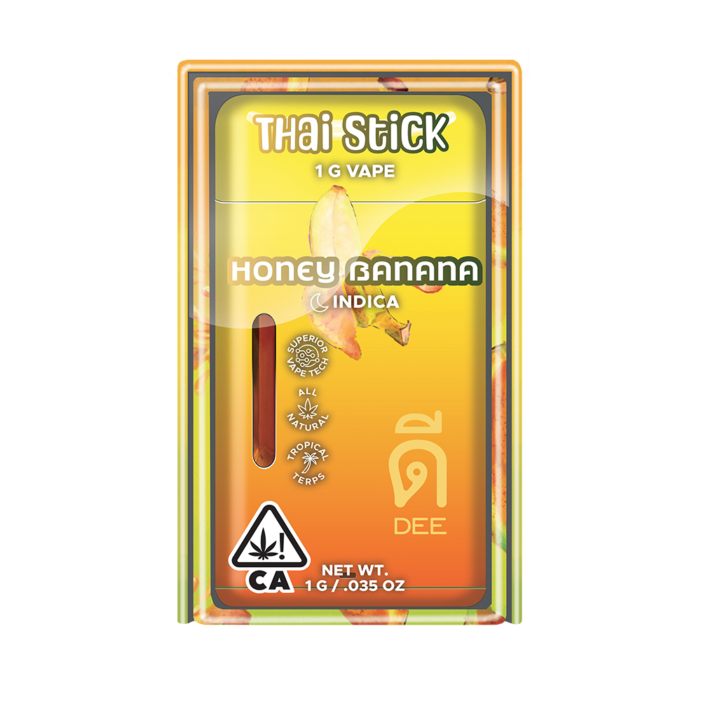 Photograph of product: 1g Honey Banana (Oui'd) Thai Stick All-in-One TH-oui:88% $39 or 2/$60