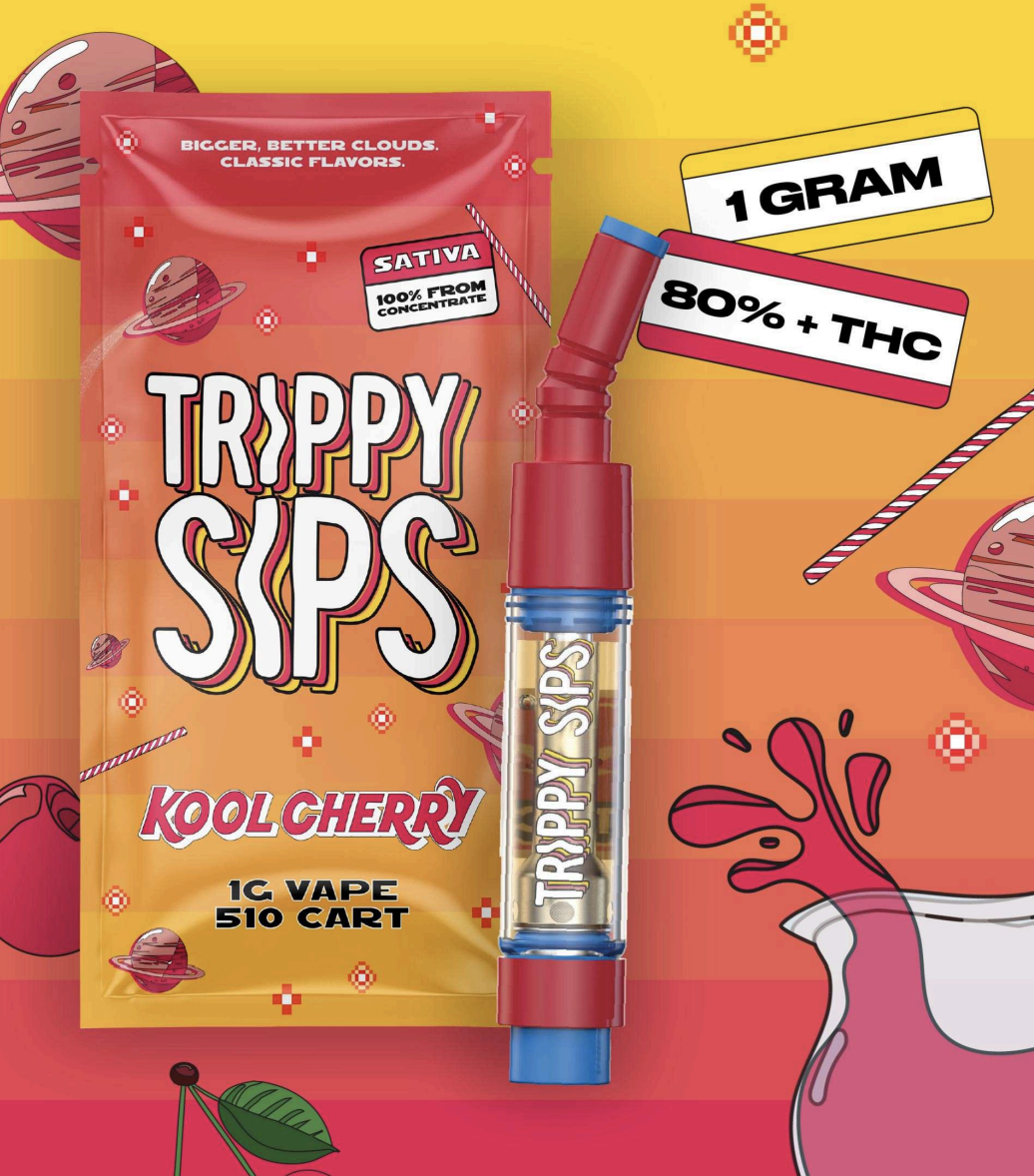 Photograph of product: TRIPPY SIPS KOOL CHERRY CARTRIDGE 1G