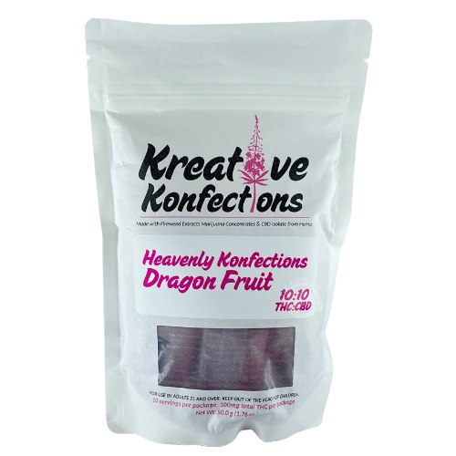 Photograph of product: 1:1 Dragon Fruit Heavenly Konfections 10-Pack 100mg
