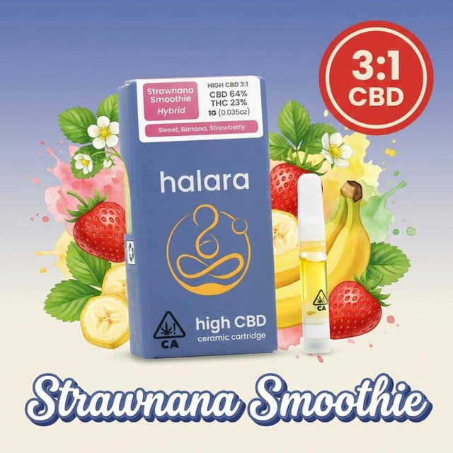Photograph of product: 3:1 Strawnana Smoothie | 1G Cart - CBD | THC