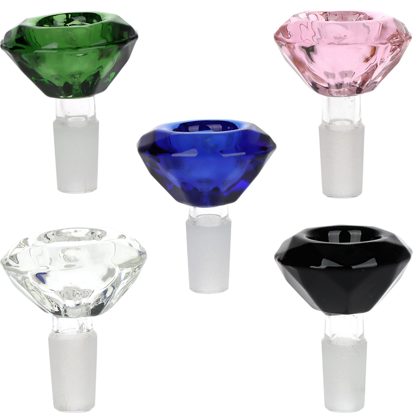 Photograph of product: DIAMOND CUT THICK GLASS HERB SLIDE | 14MM M