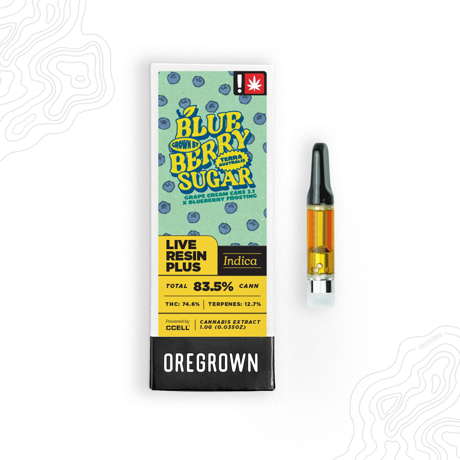 Photograph of product: Oregrown Live Resin Plus: Blueberry Sugar