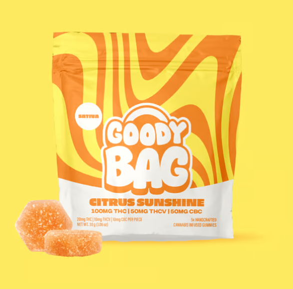 Photograph of product: Ratio Edible - Goody Bag - Citrus Sunshine (S) - TH-oui:TH-ouiV:CBC 2:1:1 100mg (5pk)