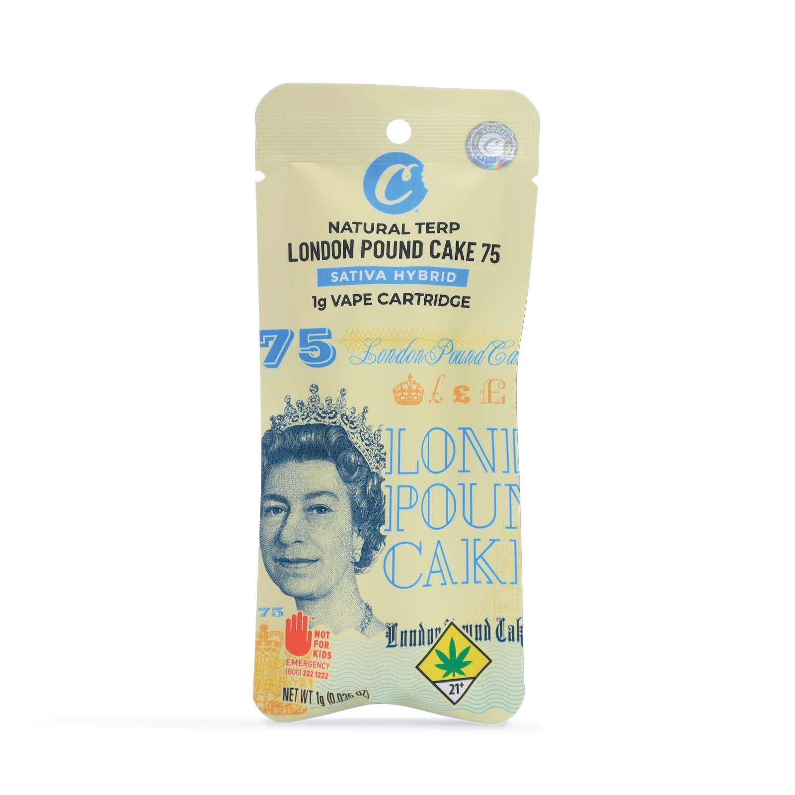 Photograph of product: London Pound Cake #75 Natural Terps Cartridge | 1g