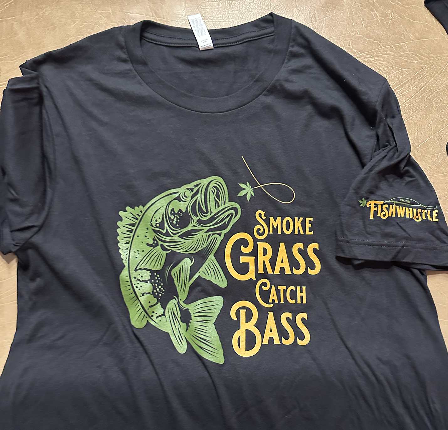 Photograph of Product: Fishwhistle | Smoke Grass Catch Bass T-shirt