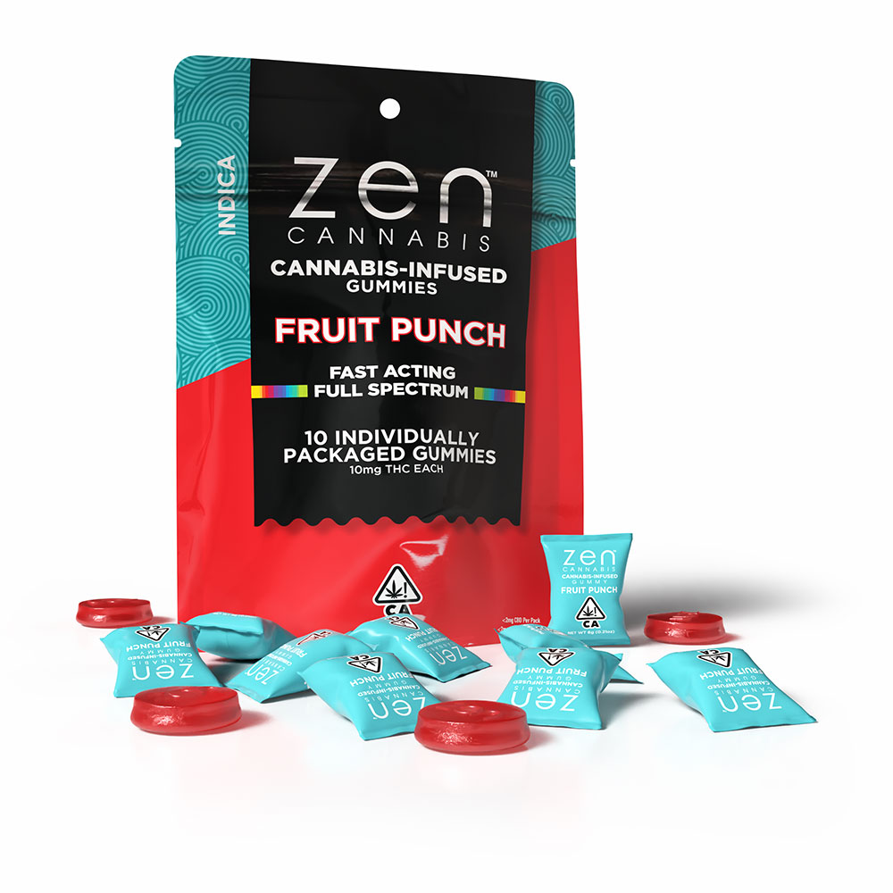 Photograph of product: Zen | Fruit Punch (I) Full Spectrum Gummies | 10ct 100mg