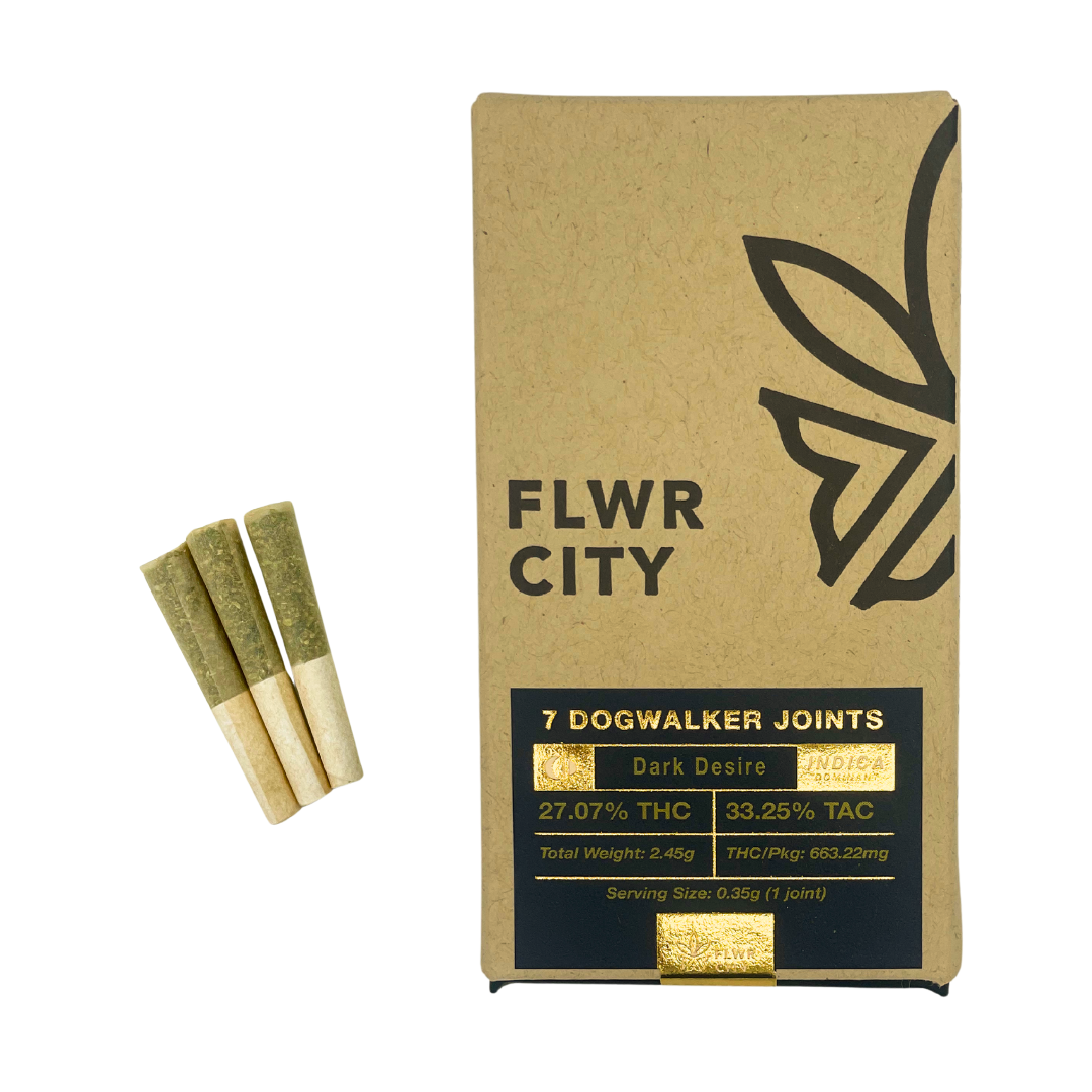 Photograph of Product: Flwr City - Dark Desire Dog Walker Pre-Rolls 7pk