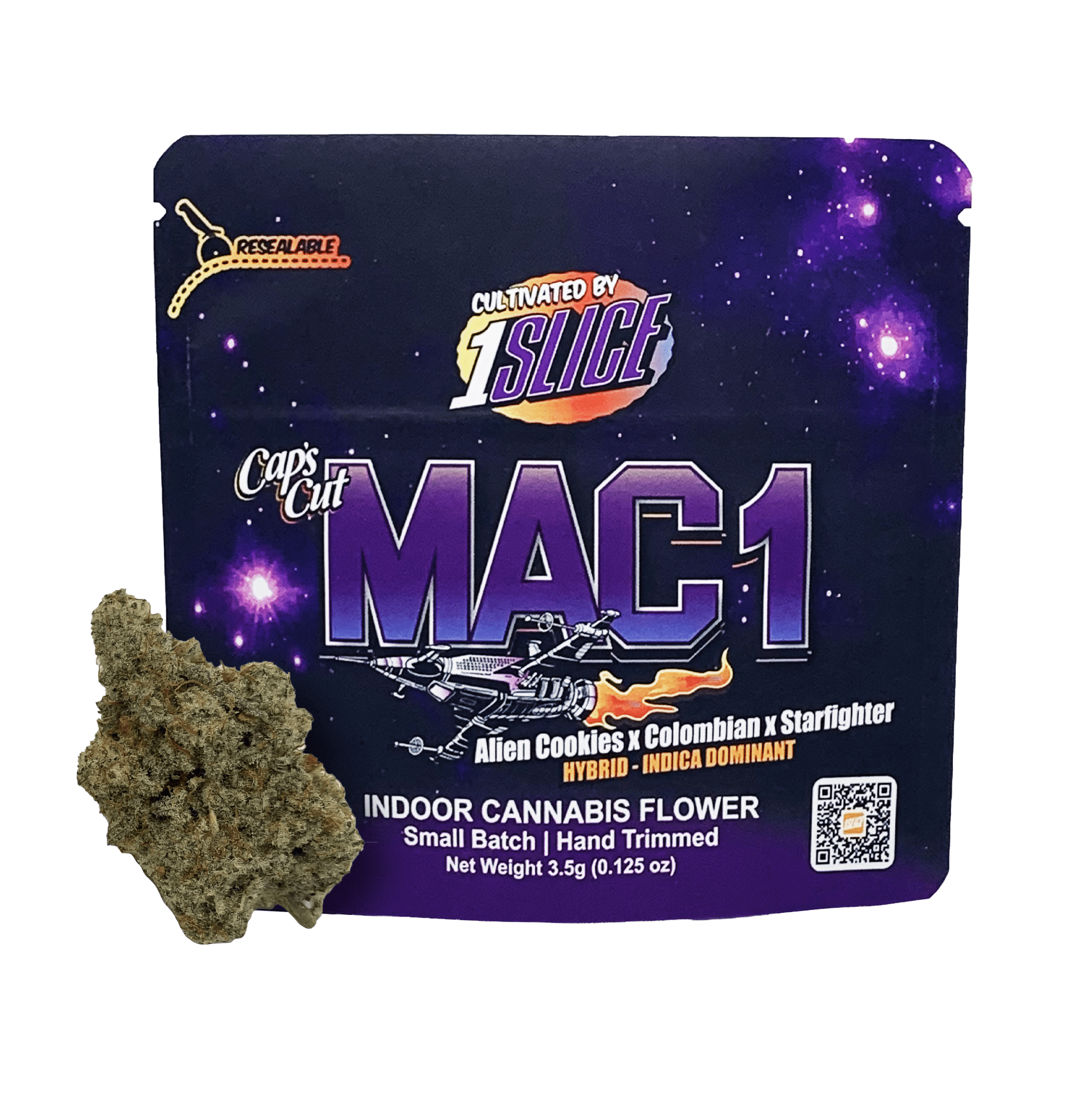 Photograph of product: 1Slice | Bag | Mac 1 Cap's Cut | 3.5g