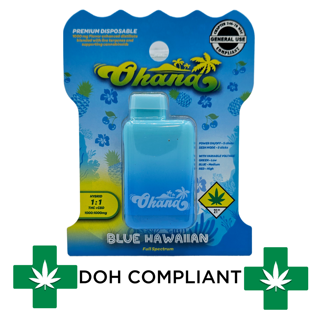Photograph of product: DOH | Blue Hawaiian 1:1 CBD Disposable | 2g