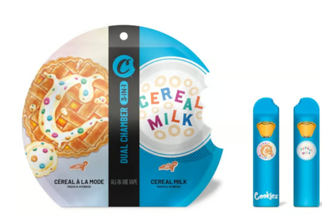 Photograph of product: Cookies Cereal Milk & Cereal A La Mode Dual Chamber All In One Vape