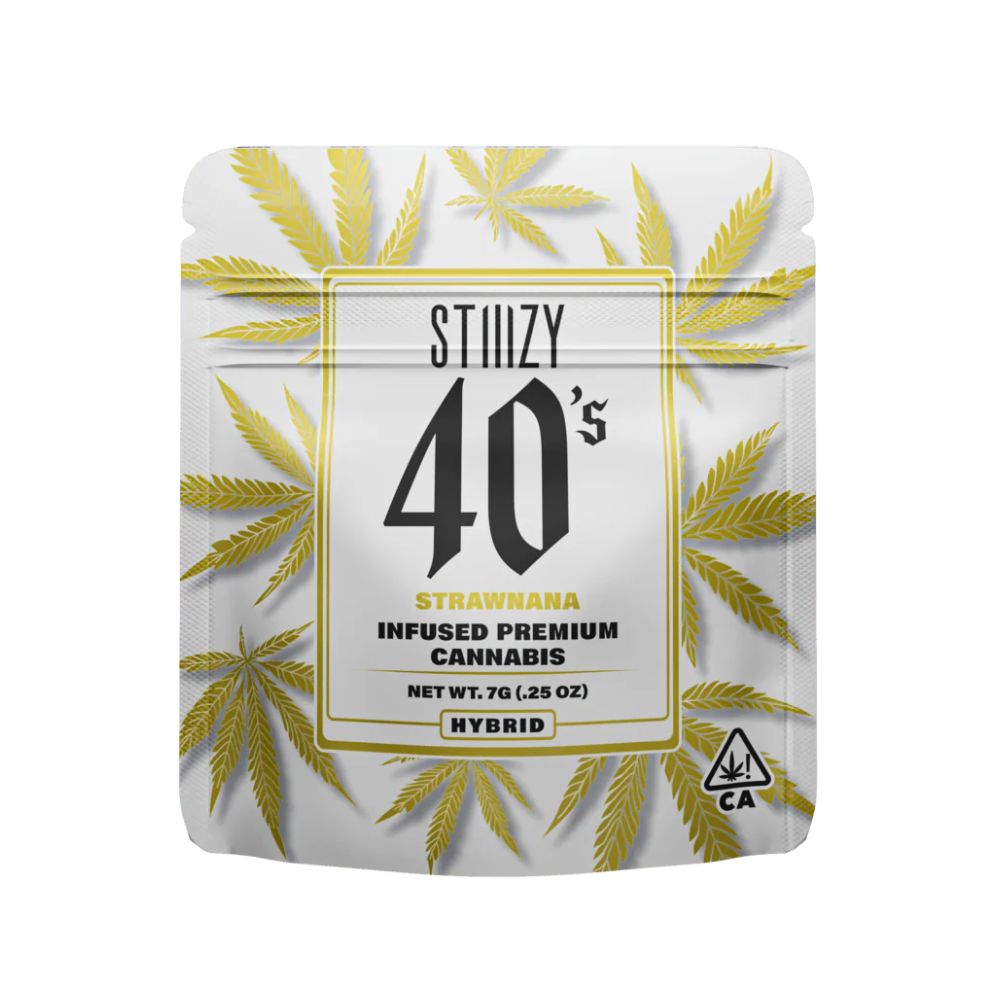 Photograph of product: STRAWNANA 40's INFUSED MYLAR 7G - STIIIZY