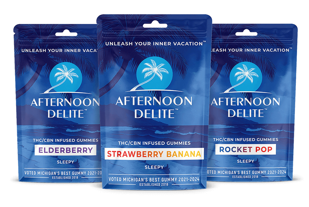Photograph of product: Afternoon Delight: Strawberry Banana 2:1 Deep Sleep 200MG Gummies