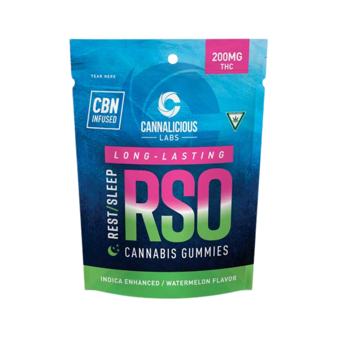 Photograph of product: Cannalicious Labs | Watermelon RSO Rest Gummies | 10x20mg | 200mg