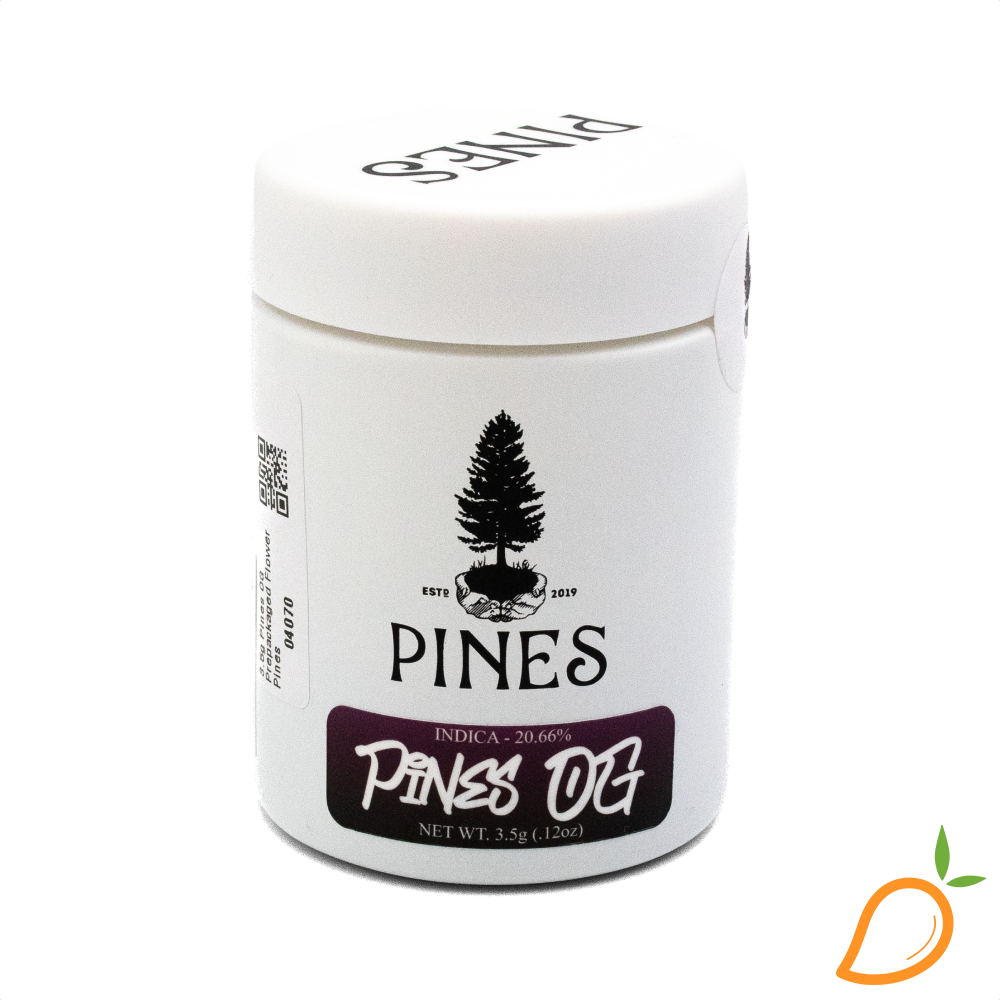 Photograph of product: 3.5g Pines OG Prepackaged Flower Pines