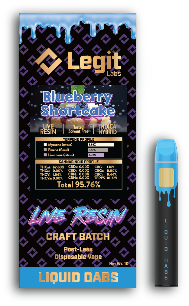 Photograph of product: Blueberry Shortcake 1g Live Resin Disposable