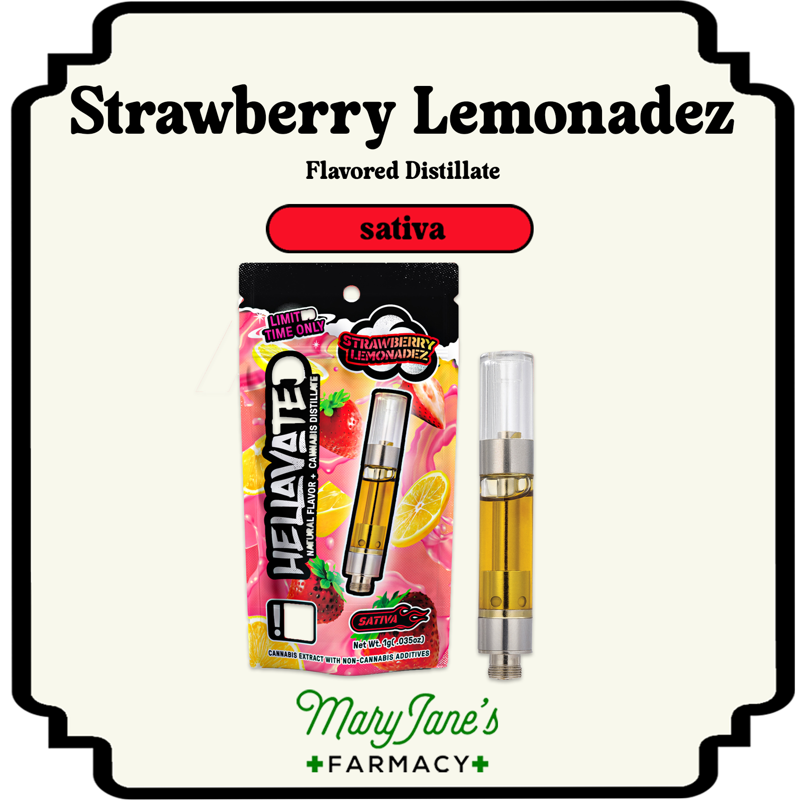 Photograph of product: Strawberry Lemonadez Profilez Flavored Distillate Cartridge | 1g