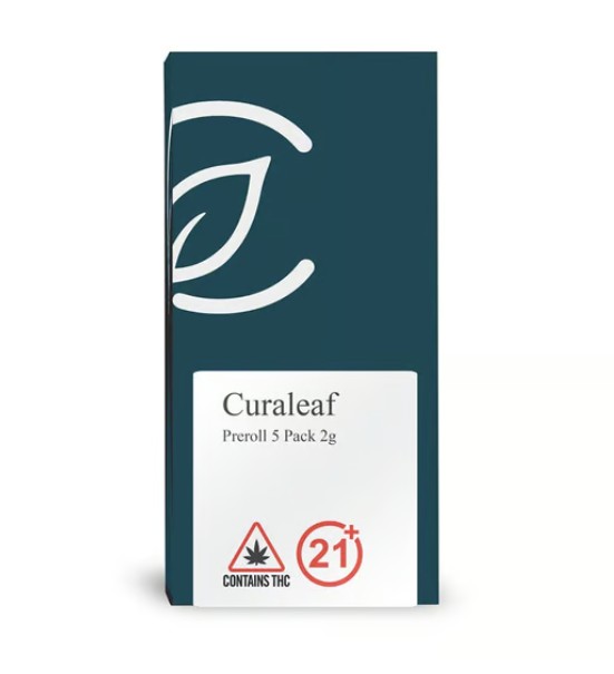 Photograph of product: Curaleaf Preroll 5 Pack 2g Garlic Mints (H) TH-oui 25.782% 00840