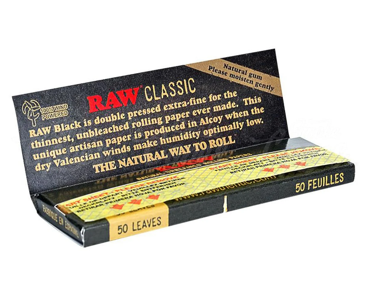 Photograph of product: Raw 1 1/4 Papers (Black)