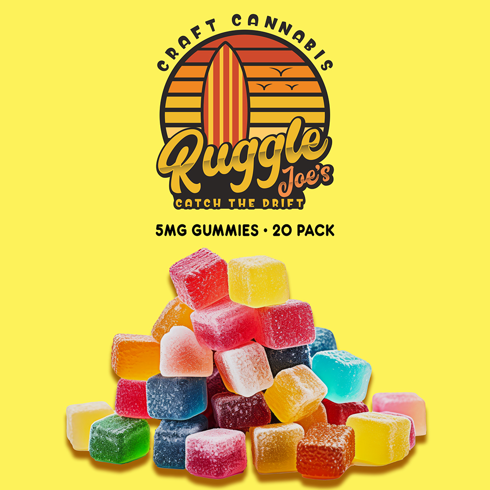 Photograph of product: Ruggle Joe's Raspberry Gummy 5mgTH-oui 20pk