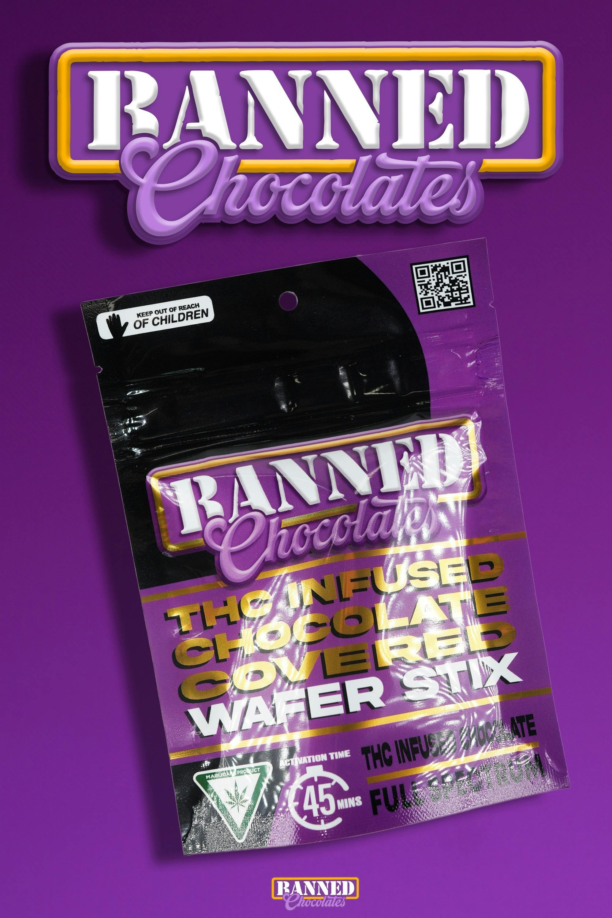 Photograph of product: Edibles | Chocolate Wafer Stix | 200mg | Banned
