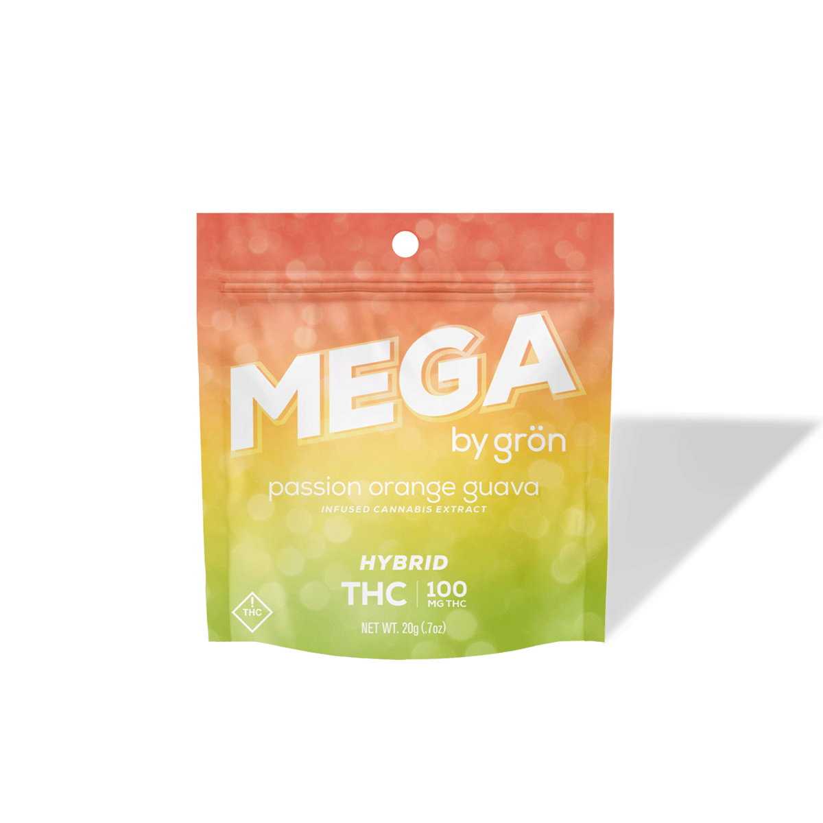 Photograph of product: P.O.G 100mg Single Gummy (Gron)