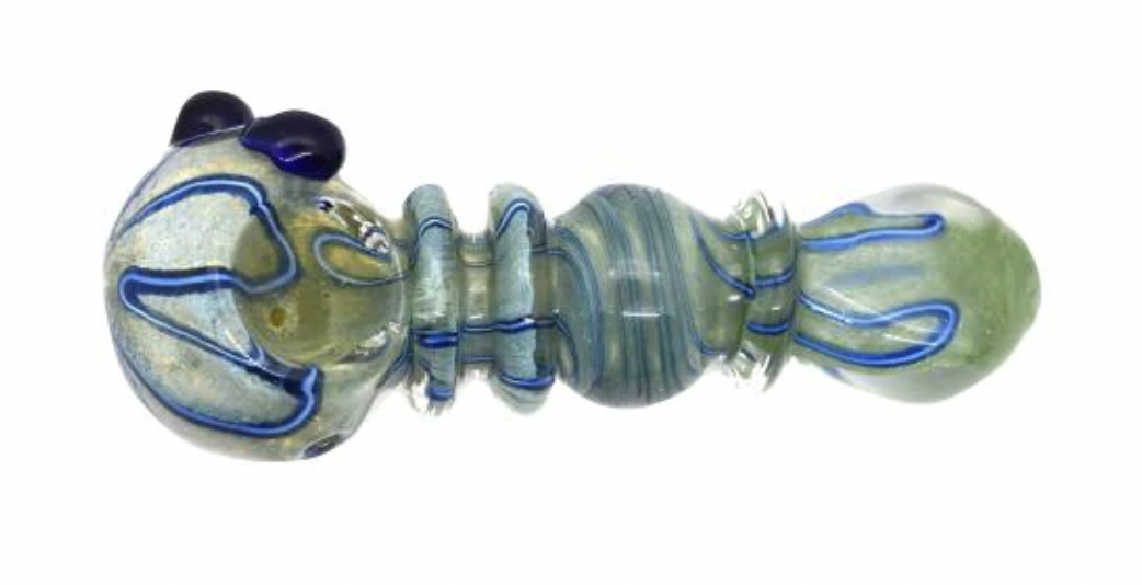 Photograph of product: 5" Decorative Triple Rim Ball Glass Pipe