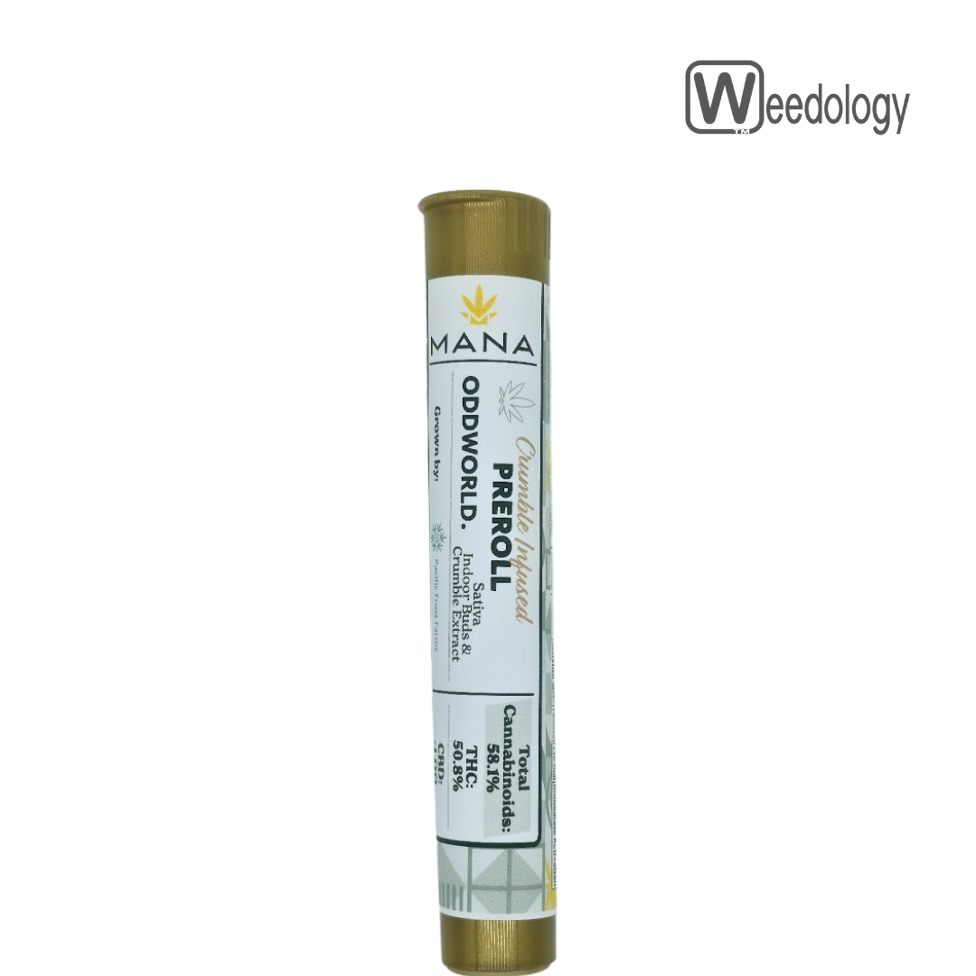 Photograph of Product: Mana Extracts 1g ODDWORLD Crumble Infused Preroll