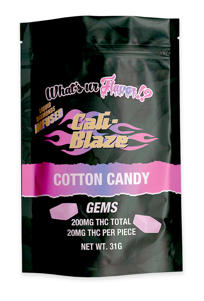 Photograph of product: Cali Blaze | Cotton Candy Gems | 200mg | Gummies