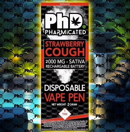 Photograph of product: Pharmicated - Strawberry Cough - 2g Disposable