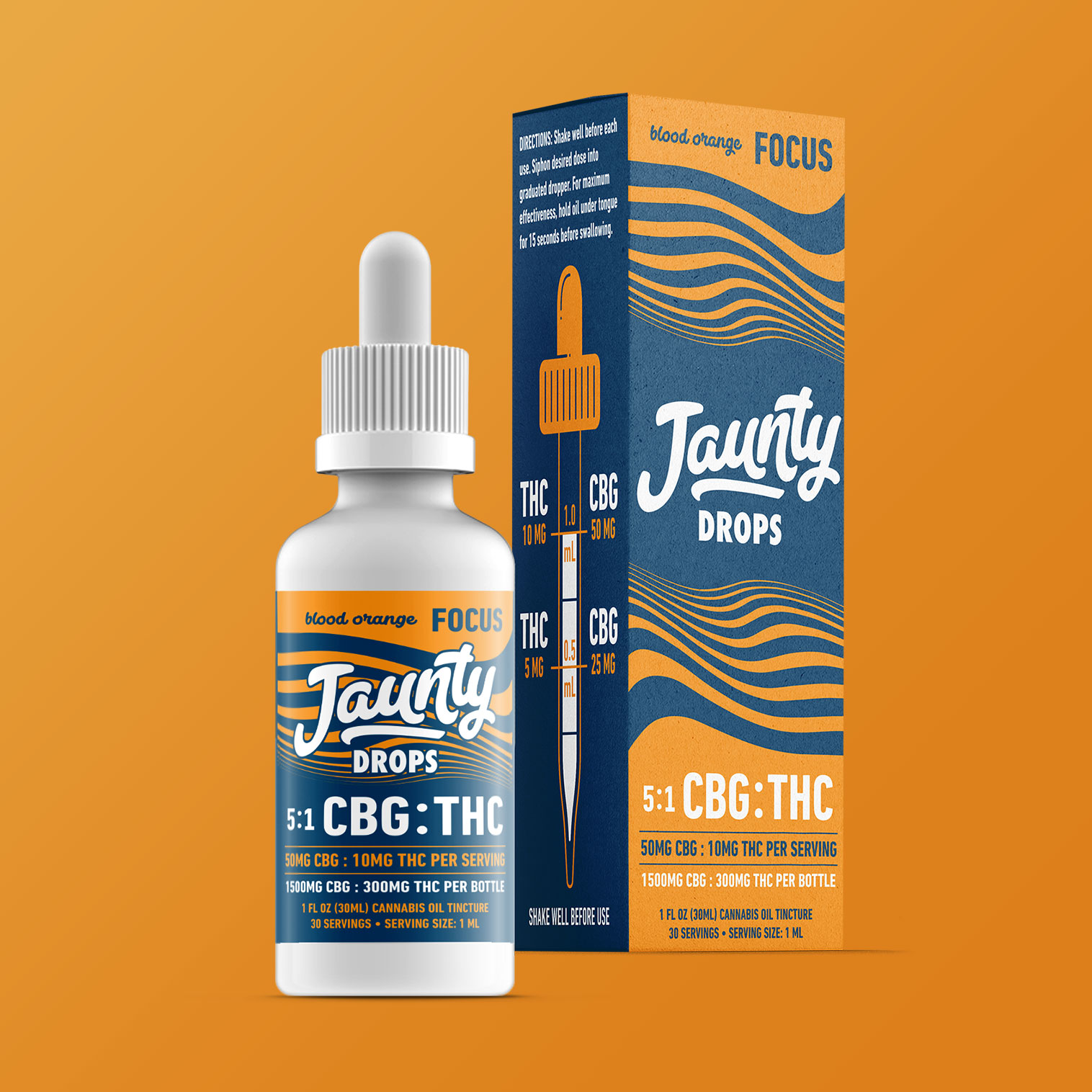 Photograph of product: Jaunty Blood Orange Focus CBG TH-oui Tincture | 300mg