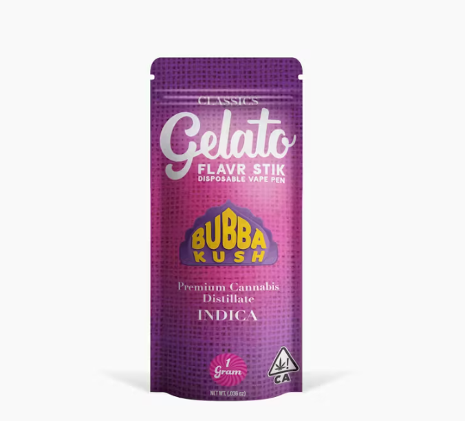 Photograph of product: Gelato Canna - Disposable 1g - Bubba Kush - Oui'd