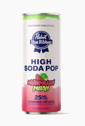 Photograph of product: Pabst High Soda 25mg Watermelon Melon