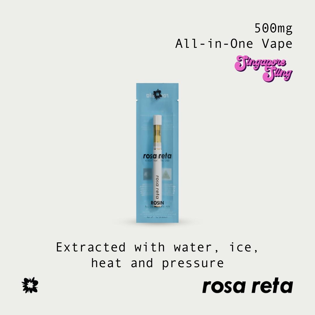 Photograph of product: Rosa Reta | Singapore Sling (h) Live Rosin 0.5g Disposable