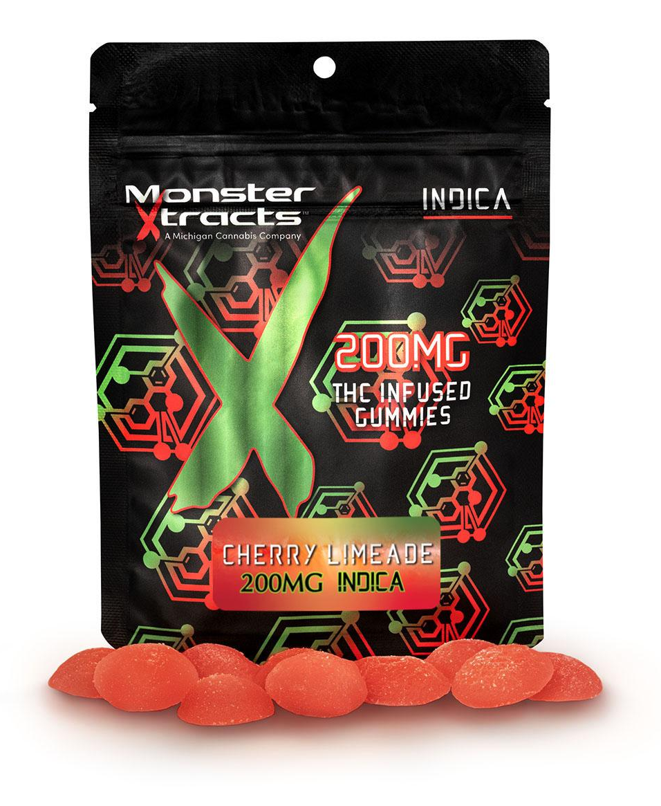 Photograph of product: Monster Xtracts Cherry Limeade Gummies 200mg Rec