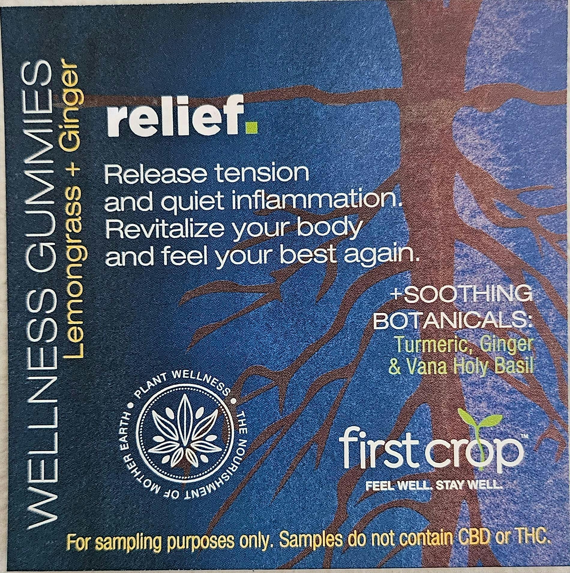 Photograph of product: First Crop - RELIEF - live rosin gummies - 100mg
