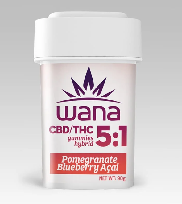 Photograph of product: Wana 5:1 Pomegranate Blueberry Acai [20pk] CBD/100mg TH-oui)