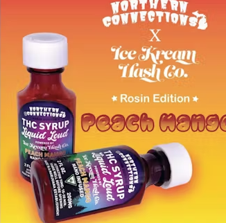 Photograph of product: NORTHERN CONNECTIONS | 200MG ROSIN INFUSED SYRUP | PEACH MANGO