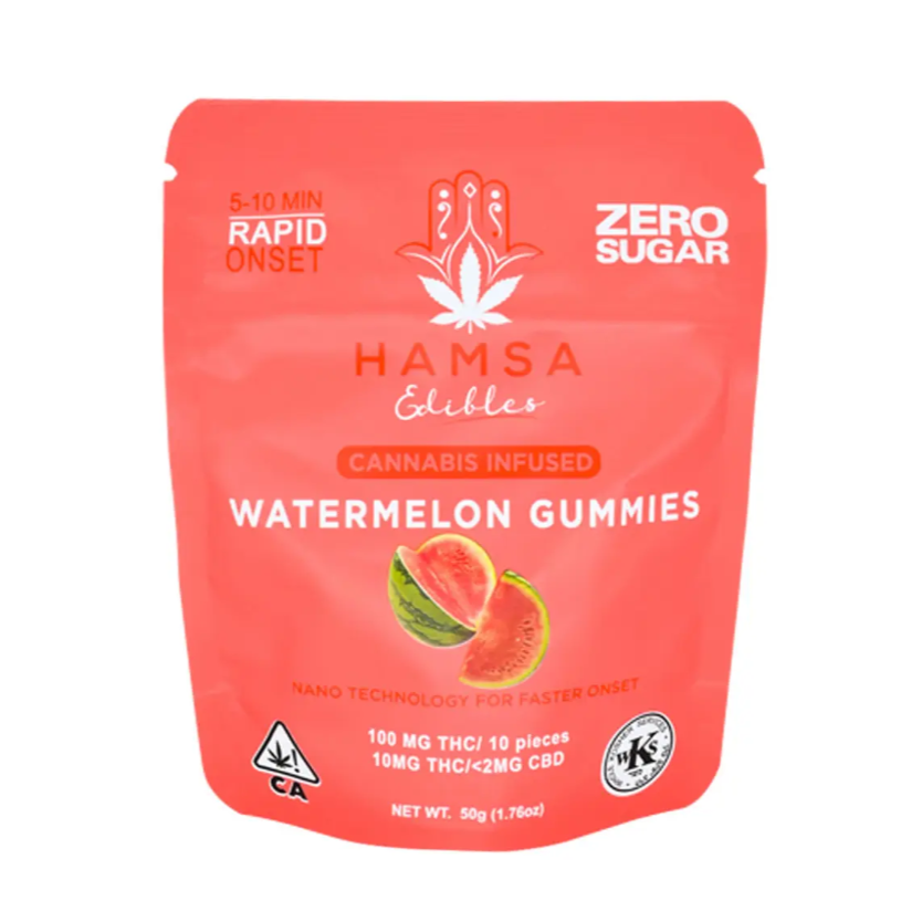 Photograph of product: HAMSA | Zero Sugar Watermelon Gummies | 10pk/100mg