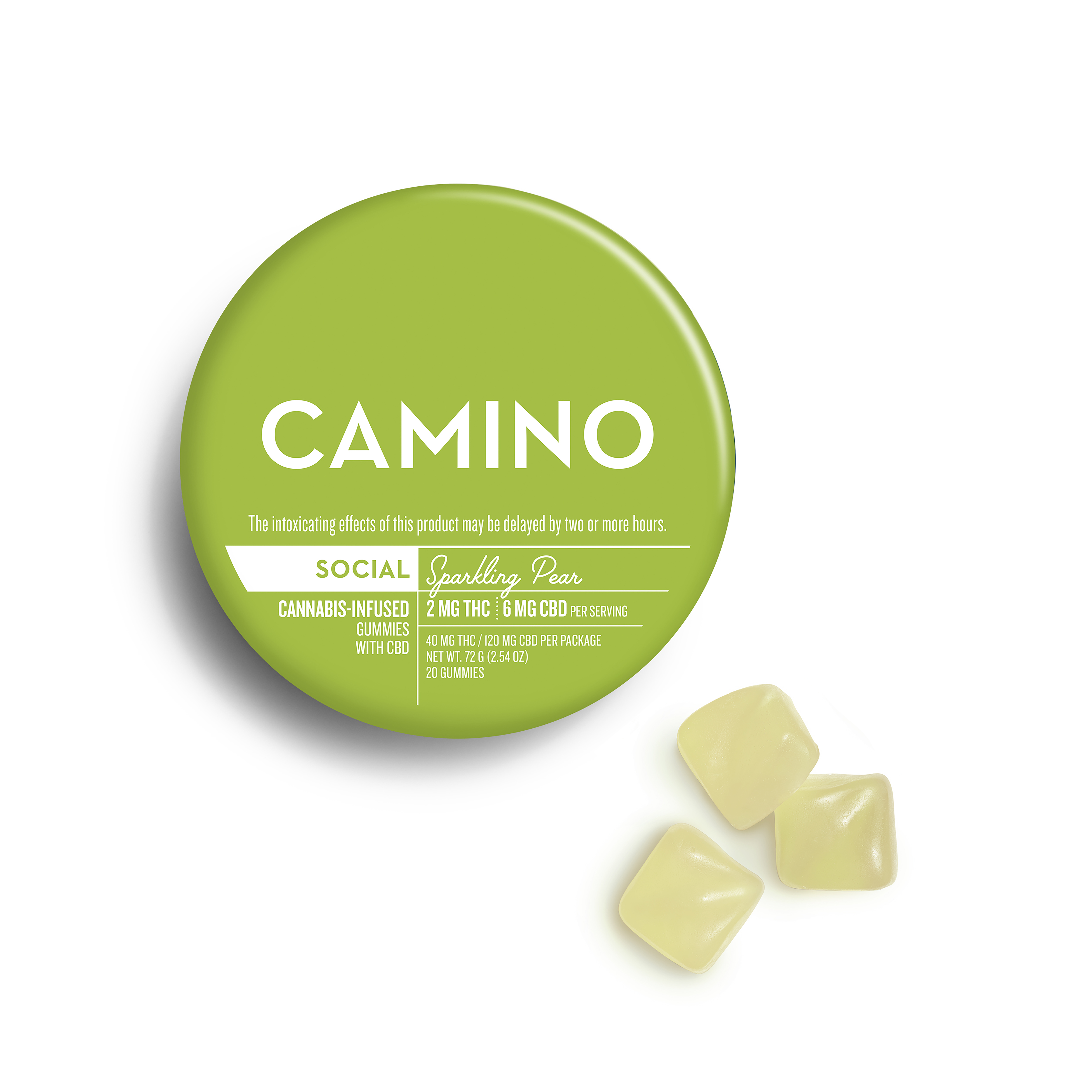 Photograph of product: Camino Sparkling Pear 'Social' (20pk) 2mg
