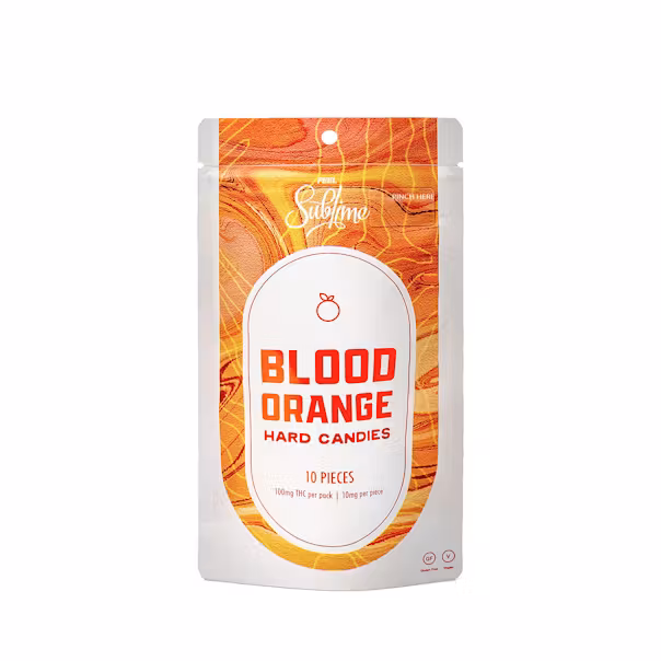 Photograph of product: Sublime Single Blood Orange Hard Candy 10mg