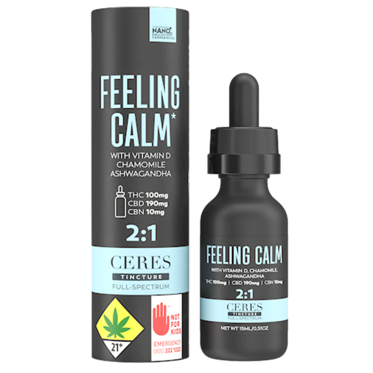 Photograph of product: CERES Tincture 2:1 CBD:TH-oui 200mg - Feeling Calm 2:1 .51oz