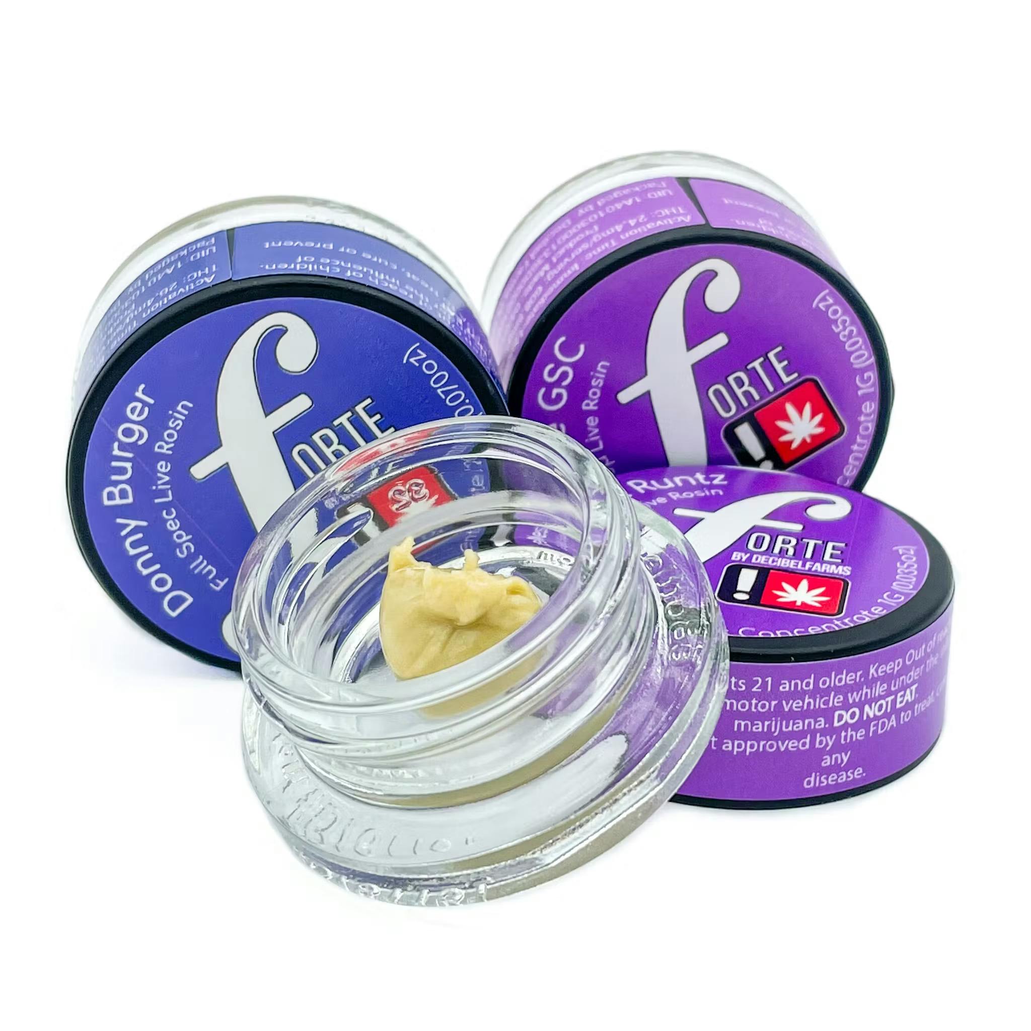 Photograph of product: Forte 2g SUGAR SHOCK Full Spectrum Live Rosin