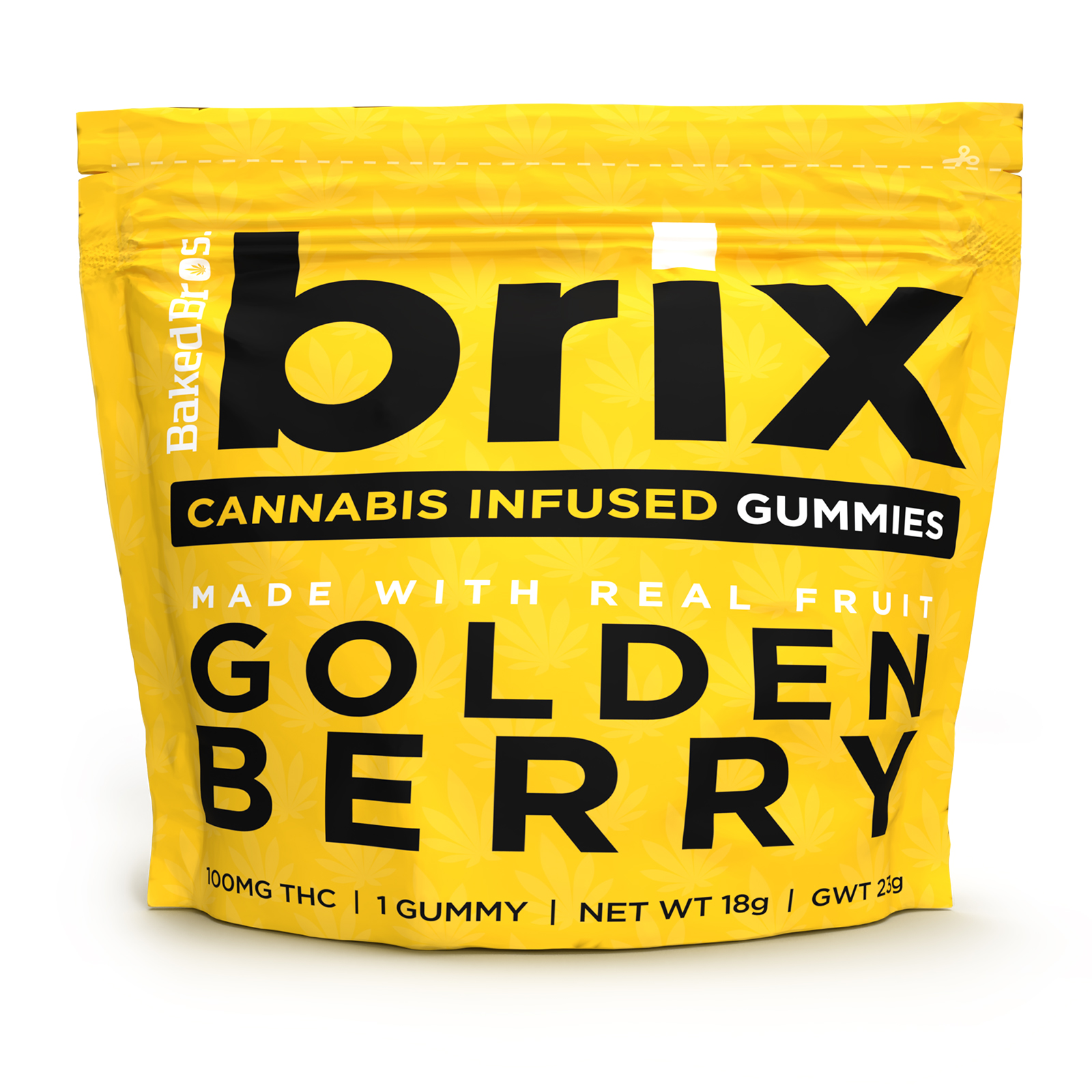 Photograph of product: Baked Bros - Brix Gummies - Golden Berry (H) (100mg)