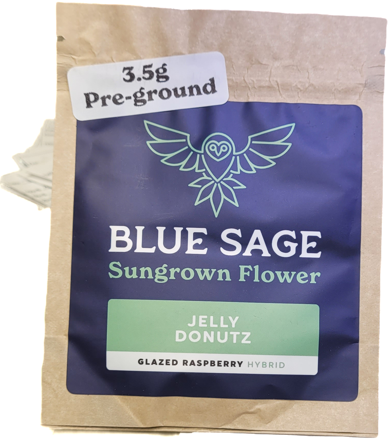 Photograph of product: Jelly Donutz Pre-Ground Sungrown Flower | Blue Sage - 14g